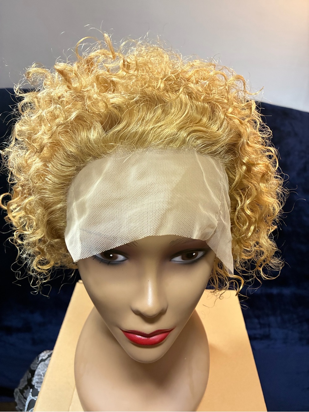 Blonde Curly Lace Front Wig - Women Hair